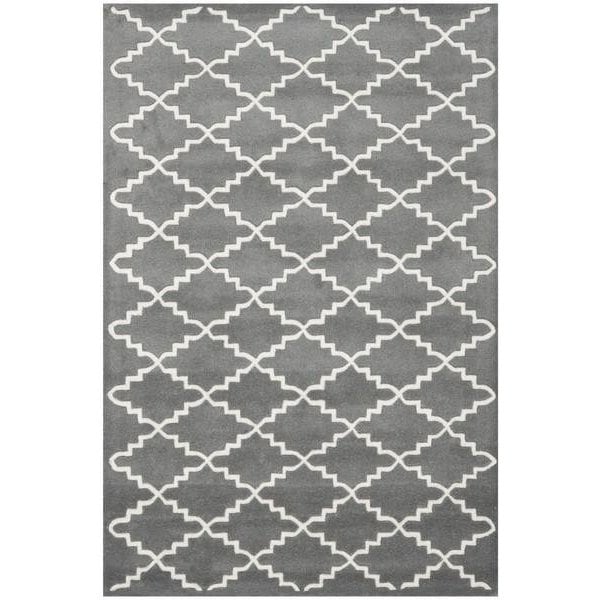 Safavieh Chatham Hand Tufted Runner Rug- Dark Grey - Ivory- 2 ft. 3 in. x 7 ft. - CHT721D-27