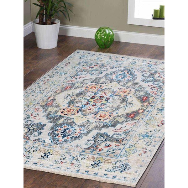 Jensendistributionservices 2 ft. x 3 ft. 10 in. Machine Woven Crossweave Polyester Oriental Rectangle Area Rug, Multi Color - MI1559119