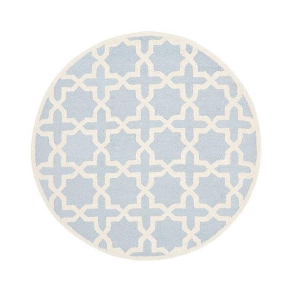 Safavieh Cambridge Hand Tufted Small Rectangle Rugs, Light Blue and Ivory - 3 x 5 ft. - CAM125A-3