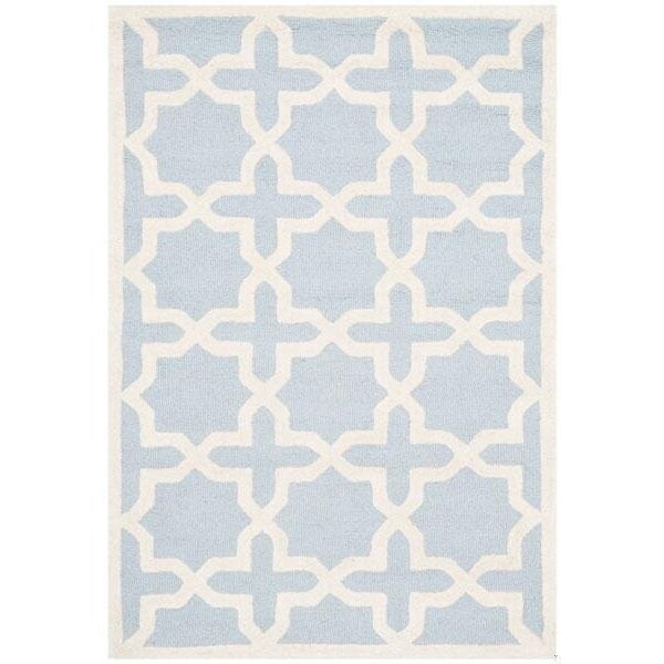 Safavieh Cambridge Hand Tufted Small Rectangle Rugs, Light Blue and Ivory - 3 x 5 ft. - CAM125A-3