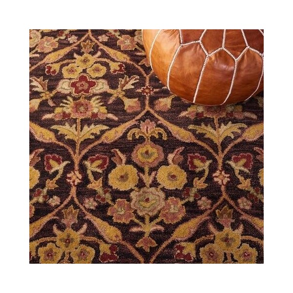 Safavieh 4 x 6 ft. Small Rectangle Traditional Antiquity- Dark Plum and Gold Hand Tufted Rug - AT51B-4