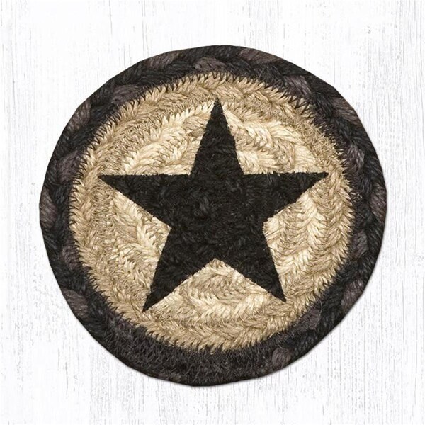 H2H 5 x 5 in Black Star Printed Round Coaster - H2224999