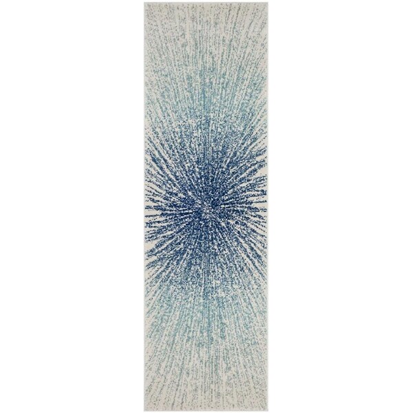 Safavieh Evoke Runner Rug, Royal and Ivory - 2 ft. 2 in. x 7 ft. - EVK228A-27