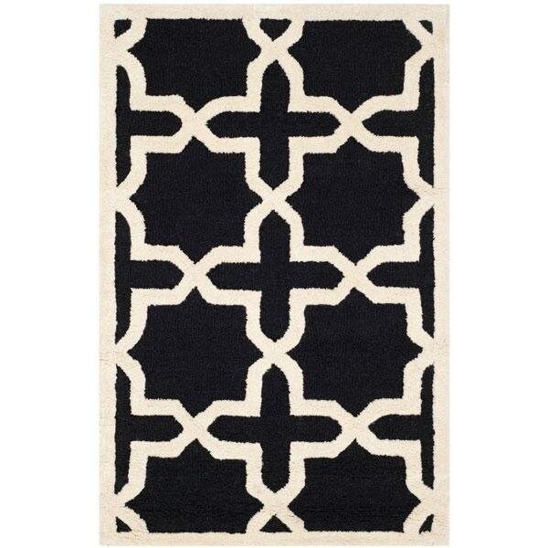 Safavieh 2 x 3 ft. Accent Transitional Cambridge- Black and Ivory Hand Tufted Rug - CAM125E-2