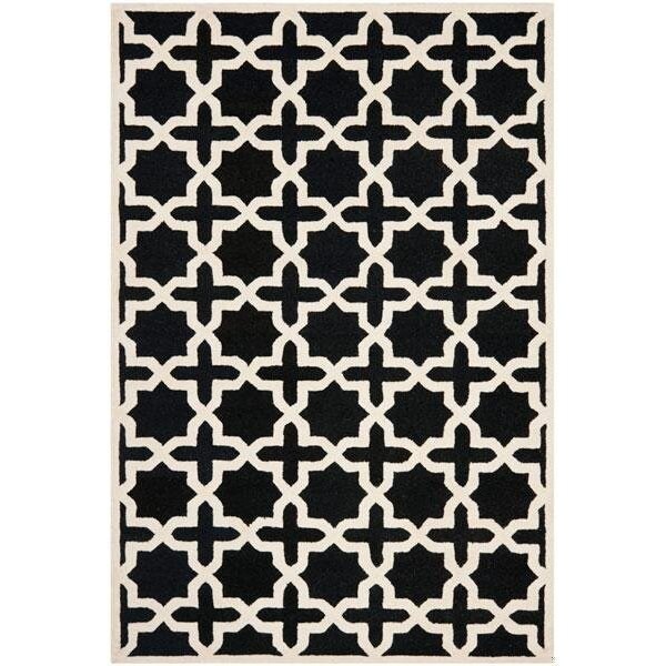 Safavieh 2 x 3 ft. Accent Transitional Cambridge- Black and Ivory Hand Tufted Rug - CAM125E-2