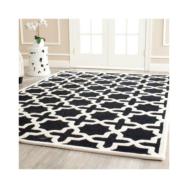 Safavieh 2 x 3 ft. Accent Transitional Cambridge- Black and Ivory Hand Tufted Rug - CAM125E-2