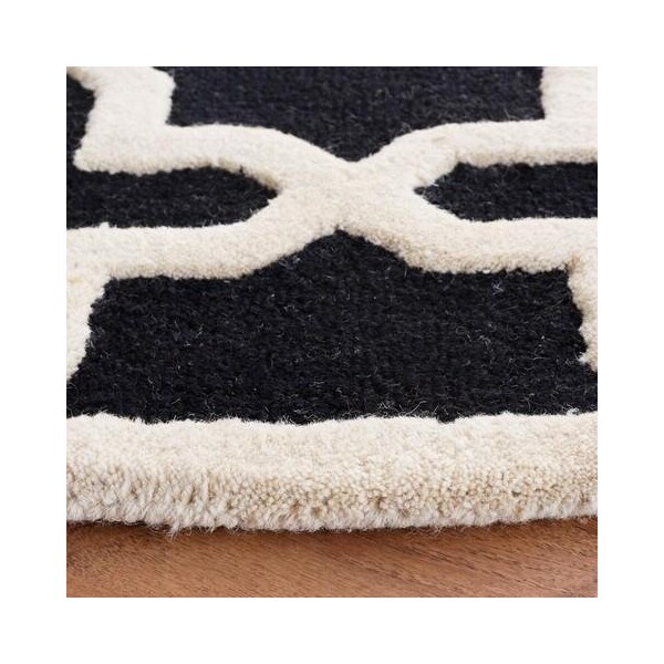 Safavieh 2 x 3 ft. Accent Transitional Cambridge- Black and Ivory Hand Tufted Rug - CAM125E-2