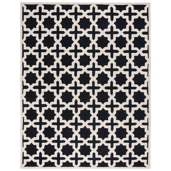 Safavieh 2 x 3 ft. Accent Transitional Cambridge- Black and Ivory Hand Tufted Rug - CAM125E-2