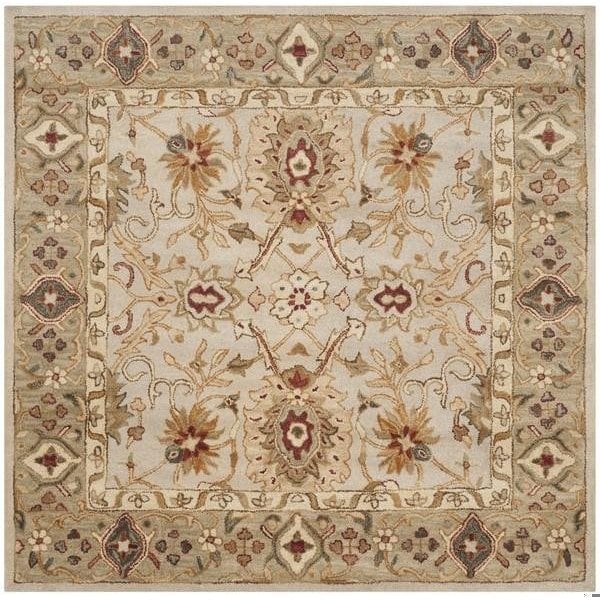 Safavieh 6 x 6 ft. Square Antiquity Hand Tufted RugGrey Beige & Sage - AT816B-6SQ