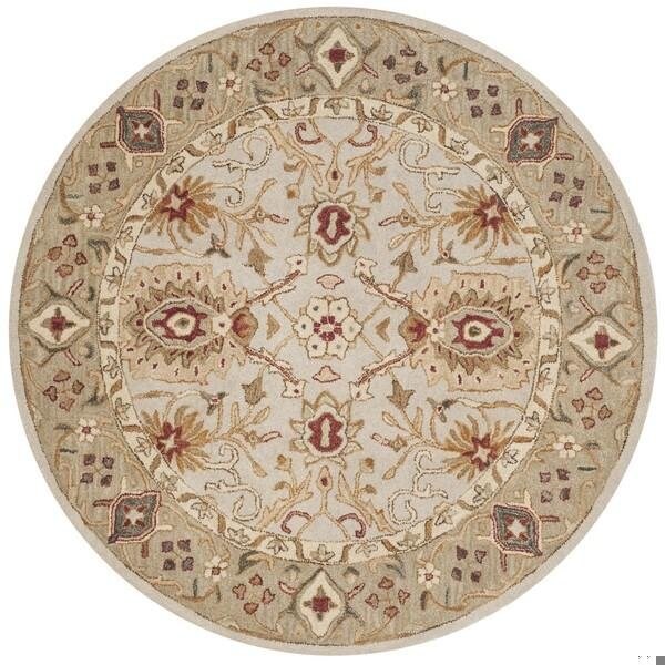 Safavieh 6 x 6 ft. Square Antiquity Hand Tufted RugGrey Beige & Sage - AT816B-6SQ