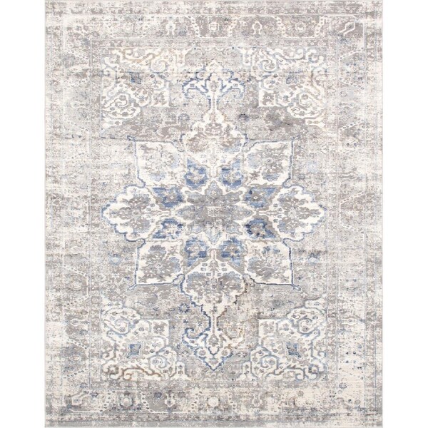 Pasargad Home 4 x 6 ft Efes Design Power Loom Area Rug Light Gray - PD167B 4X6