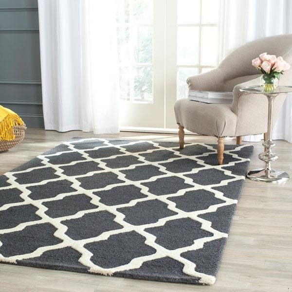 Safavieh Cambridge Small Rectangle Rug, Dark Grey and Ivory - 4 x 6 ft. - CAM121X-4