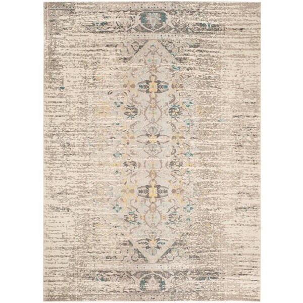 Flowers First 8 x 10 ft. Monaco Power Loomed Area Rug, Grey & Multi Color - Large Rectangle - FL1909659