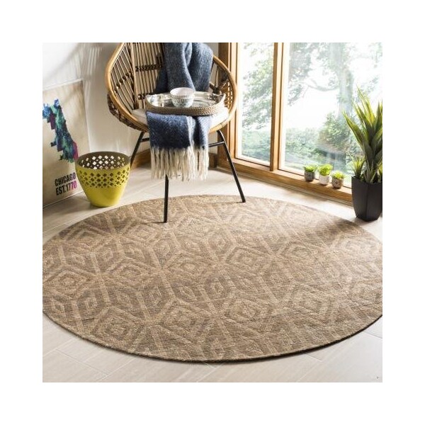 Safavieh 6 x 6 ft. Round Cape Cod Hand Woven RugCamel - CAP411A-6R