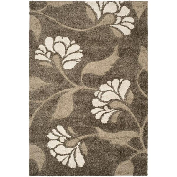 Safavieh 6 x 9 ft. Contemporary Shag Power Loomed Area RugSmoke & Beige - SG459-7913-6
