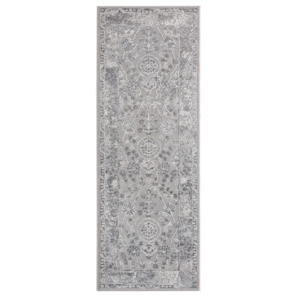 Manmade 2 ft. 7 in. x 7 ft. 2 in. Shasta Runner Rug, Gray - MA2625722