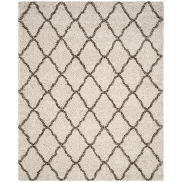 Safavieh Hudson Shag Power Loomed Large Rectangle Area RugIvory & Grey 9 x 12 ft. - SGH283A-9