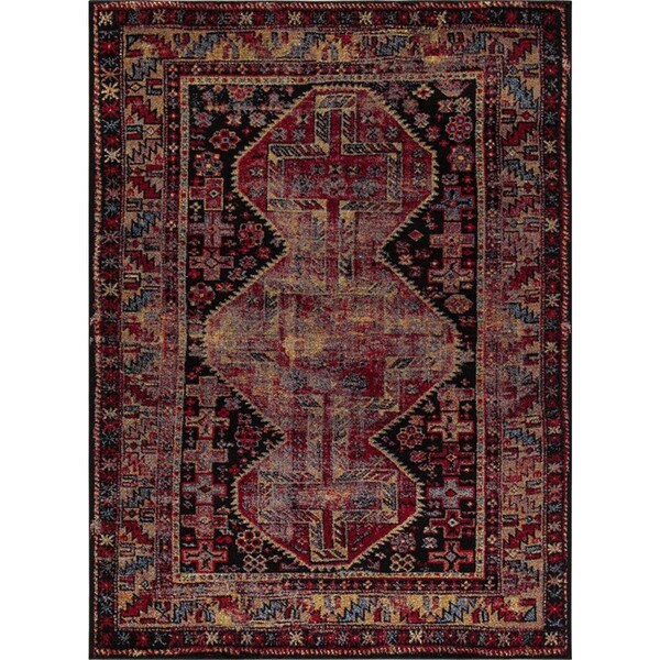 Concord Global 2 ft. 7 in. x 5 ft. Diamond Antique - Black, Red - 74633