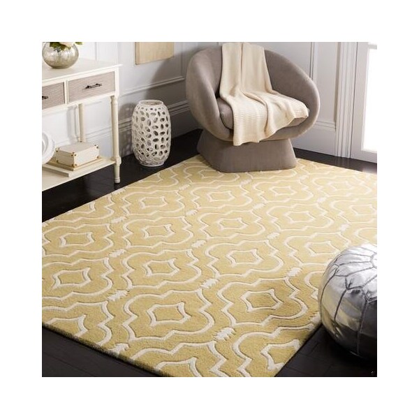 Safavieh 7 x 7 ft. Chatham Hand Tufted Square Area RugLight Gold & Ivory - CHT736L-7SQ