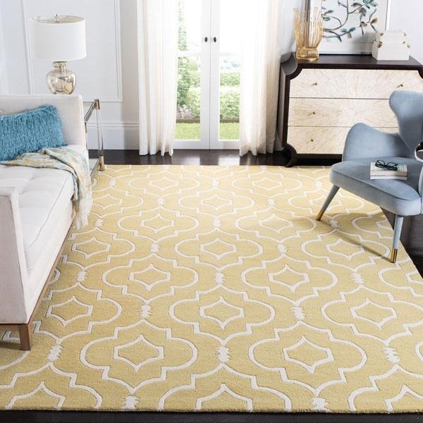 Safavieh 7 x 7 ft. Chatham Hand Tufted Square Area RugLight Gold & Ivory - CHT736L-7SQ