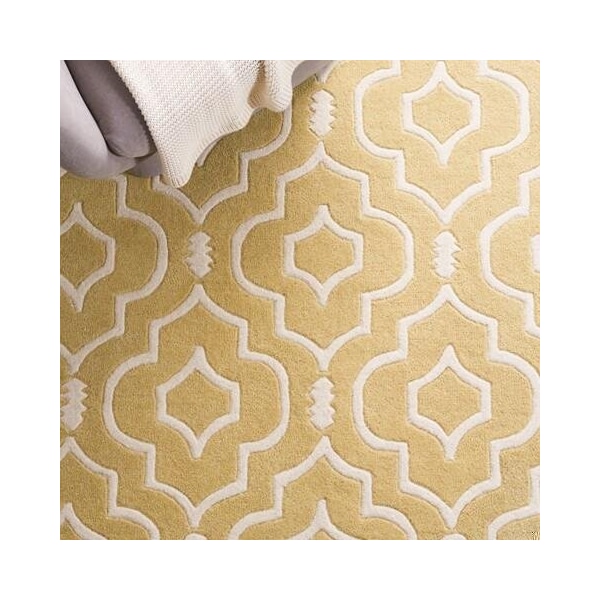 Safavieh 7 x 7 ft. Chatham Hand Tufted Square Area RugLight Gold & Ivory - CHT736L-7SQ