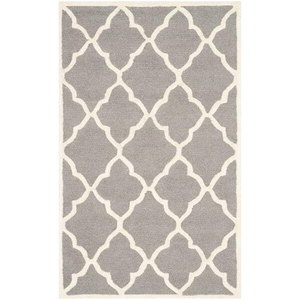 Safavieh Cambridge Hand Tufted Accent Rug- Dark Grey - Ivory- 2 x 3 ft. - CAM312D-2