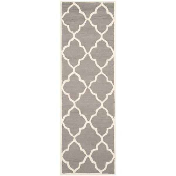 Safavieh Cambridge Hand Tufted Accent Rug- Dark Grey - Ivory- 2 x 3 ft. - CAM312D-2