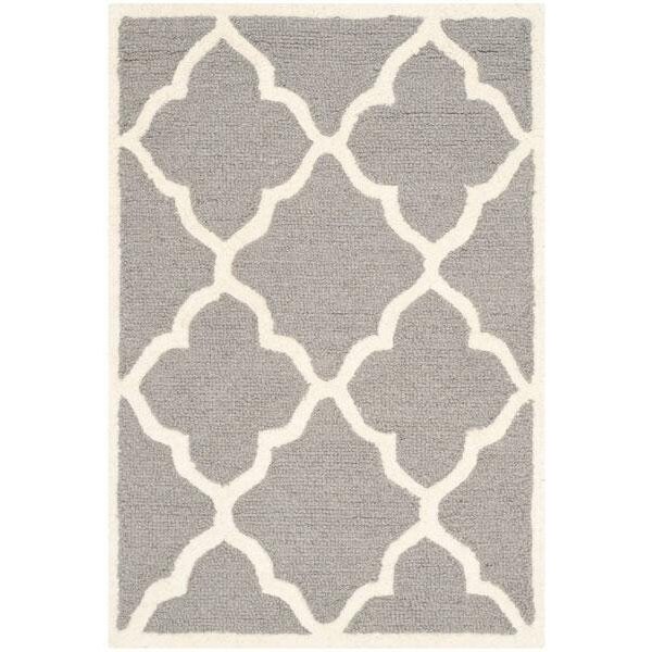 Safavieh Cambridge Hand Tufted Accent Rug- Dark Grey - Ivory- 2 x 3 ft. - CAM312D-2
