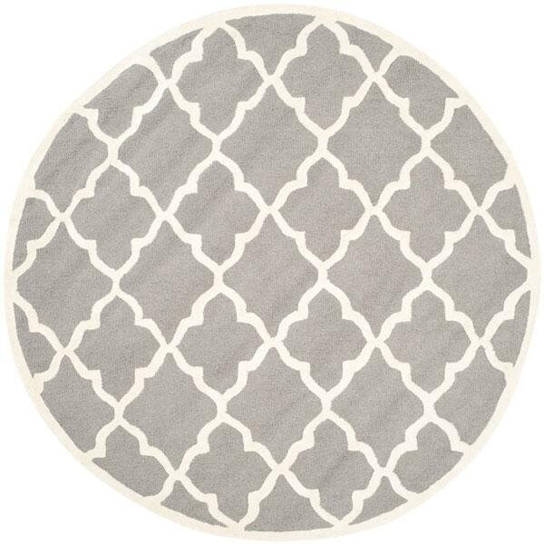 Safavieh Cambridge Hand Tufted Accent Rug- Dark Grey - Ivory- 2 x 3 ft. - CAM312D-2