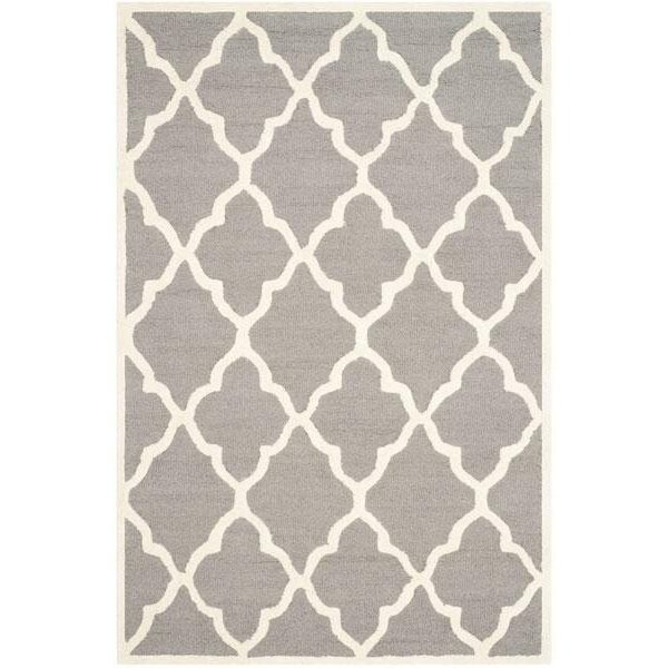 Safavieh Cambridge Hand Tufted Accent Rug- Dark Grey - Ivory- 2 x 3 ft. - CAM312D-2