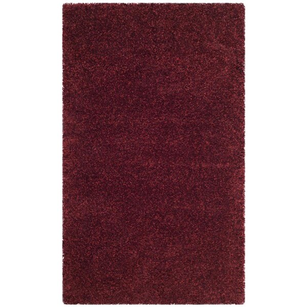 Safavieh 3 X 5 Ft. Santa Monica Shag Power Loomed Small Rectangle Area Rug, Maroon - SGN725-4242-3