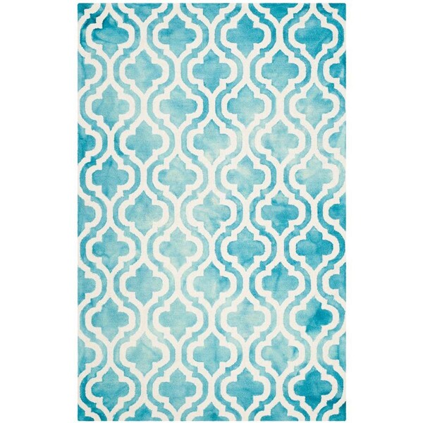 Safavieh Dip Dye Small Rectangle Area RugTurquoise & Ivory 4 x 6 ft. - DDY537D-4