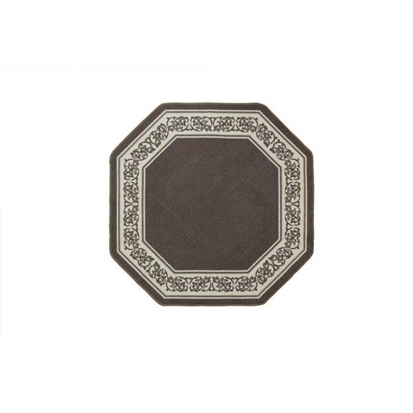 Madison Industries Madison Industries FLO-54X54-SA 54 x 54 in. Floral Border Octagon Accent Rug - Sand - FLO-54X54-SA
