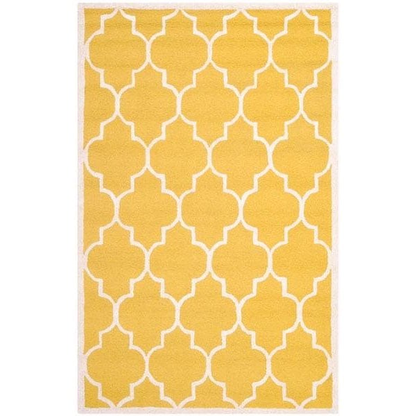 Safavieh Cambridge Hand Tufted Runner Rug- Gold - Ivory- 2 ft. 6 in. x 14 ft. - CAM134Q-214