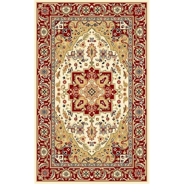 Safavieh 2 ft. 3 in. x 14 ft. Runner Lyndhurst Ivory and Red Traditional Rug - LNH330A-214