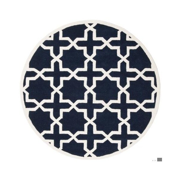 Safavieh Chatham Hand Tufted Square Rug- Dark Blue - Ivory- 4 x 4 ft. - CHT732C-4SQ