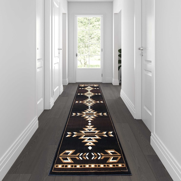 Flash Furniture Brown 3' x 10' Southwestern Arrow Motif Area Rug - KP-RGB9072-310-BN-GG