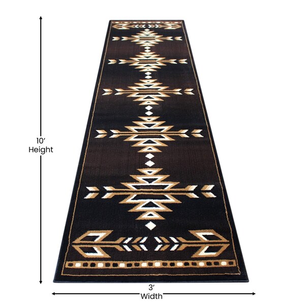 Flash Furniture Brown 3' x 10' Southwestern Arrow Motif Area Rug - KP-RGB9072-310-BN-GG
