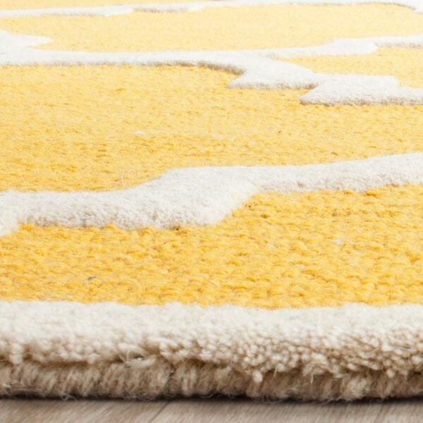 Safavieh Cambridge Hand Tufted Square Rug- Gold - Ivory- 4 x 4 ft. - CAM140Q-4SQ