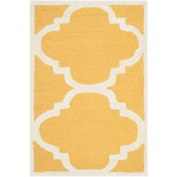 Safavieh Cambridge Hand Tufted Square Rug- Gold - Ivory- 4 x 4 ft. - CAM140Q-4SQ
