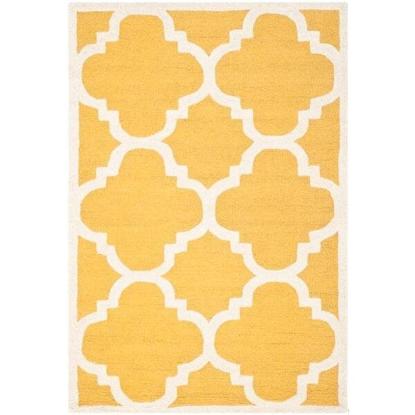 Safavieh Cambridge Hand Tufted Square Rug- Gold - Ivory- 4 x 4 ft. - CAM140Q-4SQ