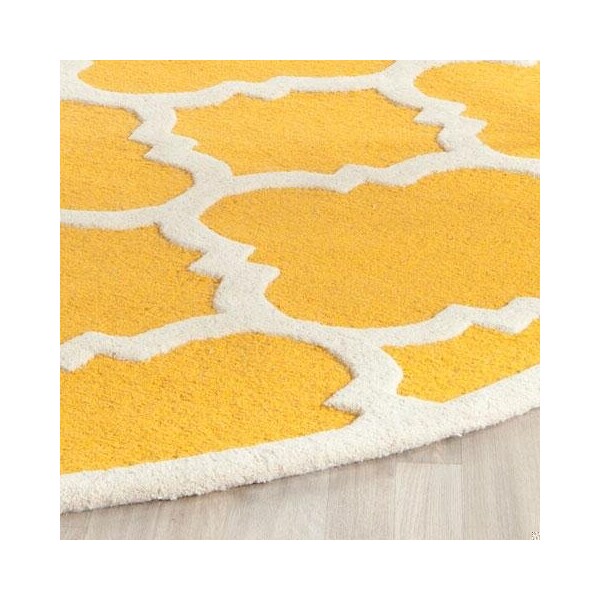 Safavieh Cambridge Hand Tufted Square Rug- Gold - Ivory- 4 x 4 ft. - CAM140Q-4SQ