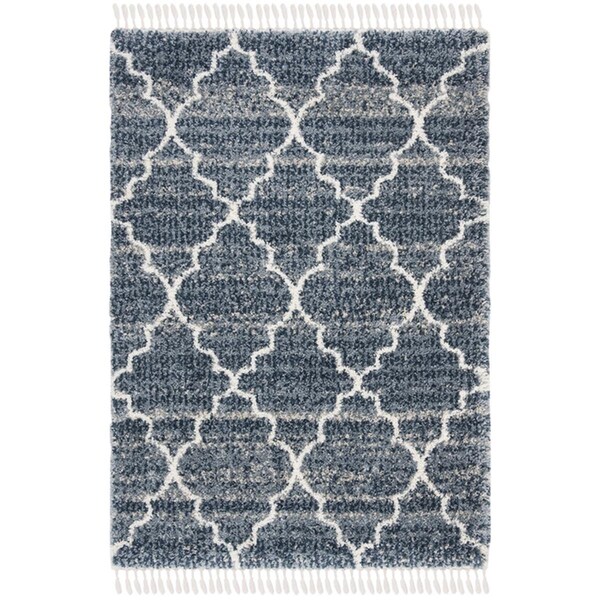 Safavieh 4 x 6 ft. Melrose Shag 900 Rectangle Rug Navy & Ivory - SGML938N-4