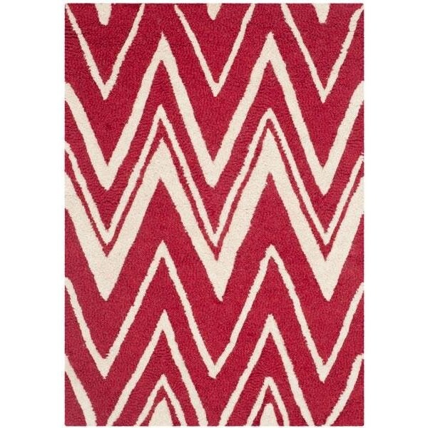Safavieh 3 x 5 ft. Cambridge Hand Tufted Small Rectangle Area RugRed & Ivory - CAM711H-3