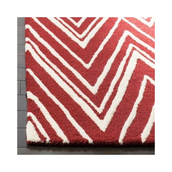 Safavieh 3 x 5 ft. Cambridge Hand Tufted Small Rectangle Area RugRed & Ivory - CAM711H-3