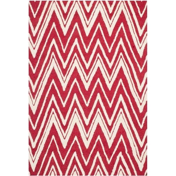 Safavieh 3 x 5 ft. Cambridge Hand Tufted Small Rectangle Area RugRed & Ivory - CAM711H-3