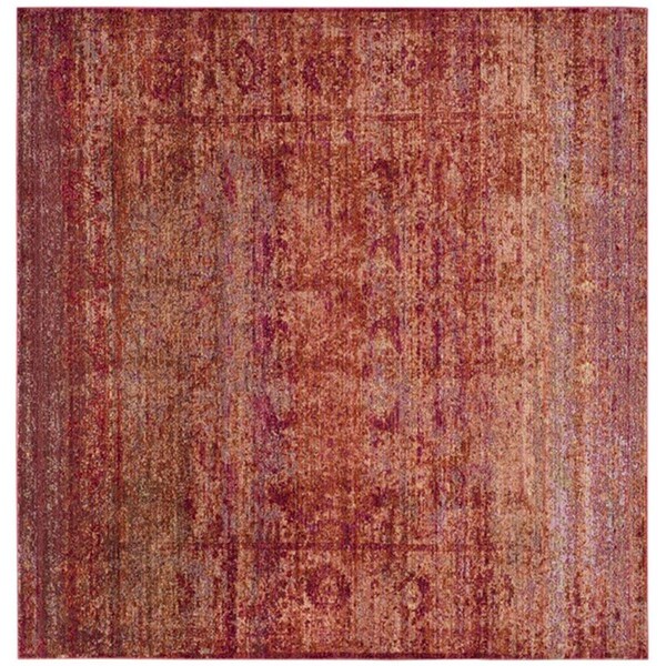 Flowers First 6 ft. 7 in. x 6 ft. 7 in. Square Mystique Power Loomed Area Rug, Rust & Multi Color - FL2149512