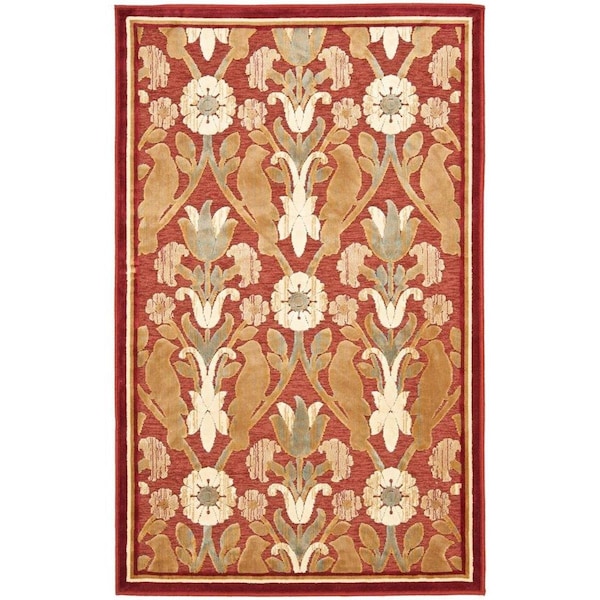 Safavieh Paradise Power Loomed Rectangle Area Rug, Red - 3 ft.-3 in. x 4 ft.-7 in. - PAR45-202-3