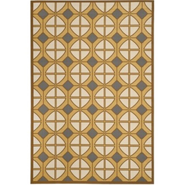 Safavieh 5 Ft. - 1 In. X 7 Ft. - 7 In. Rectangle, Indoor - Outdoor Hampton Camel And Ivory Power Loomed Rug - HAM510AC-5