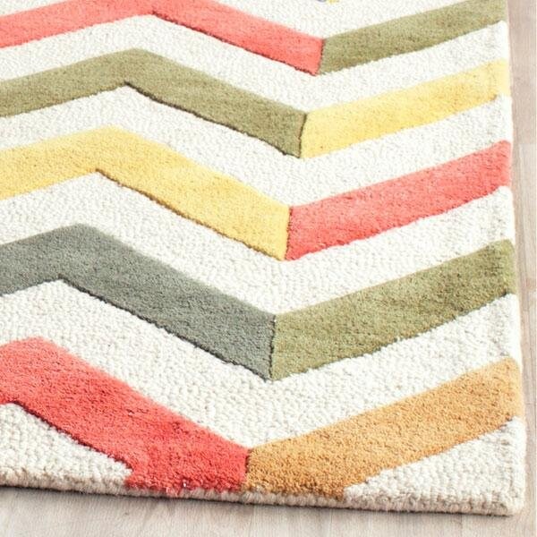 Safavieh Cambridge Hand Tufted Runner Rug- IVORY - MULTI- 2 ft. 6 in. x 8 ft. - CAM580D-28